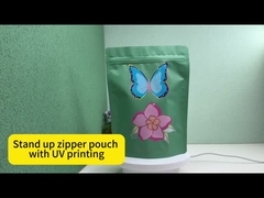 Design de luxe Glossy Spout UV Imprimé Sacs personnalisés ré-fermables avec fermeture à glissière Pour emballage cosmétique