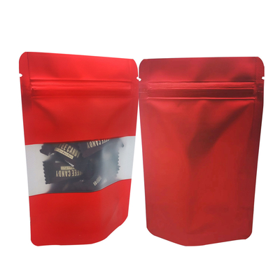 acheter Folie d'aluminium rouge de qualité alimentaire, sac à dos avec fenêtre rectangulaire avec fermeture à glissière online manufacture