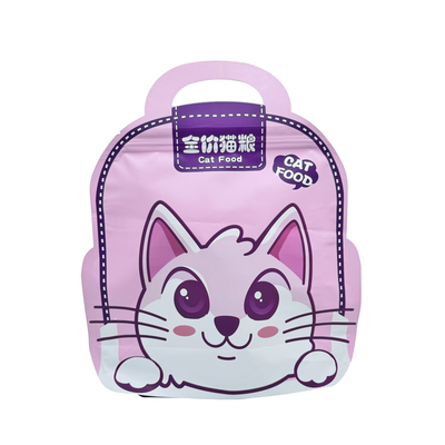acheter Sac d'école rose mignon en forme de fond plat Sac de rangement de nourriture pour chiens Sac de traitement pour chats Emballage avec poignée de fermeture éclair online manufacture
