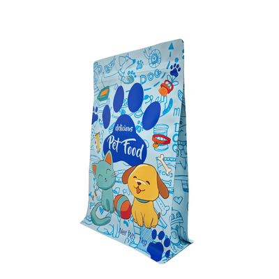 acheter 1.0kg Sacs d'emballage pour animaux de compagnie bleu mat personnalisé pour chiens Sacs d'emballage pour animaux de compagnie pour chiens Sacs d'emballage pour aliments debout Sacs de coussin de fond plat avec fermeture à glissière online manufacture