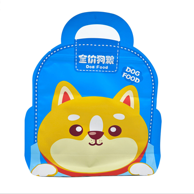 acheter Beau sac bleu de forme école fond plat gros sac de nourriture pour chats emballage de friandises avec poignée et fermeture à glissière online manufacture
