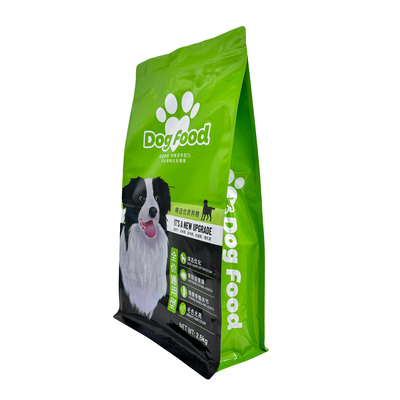 acheter 2.5kg Conception personnalisée fraîche Garder du papier d'aluminium de charge lourde Enduit de boîte plate Fond à nouveau fermé Sacs de nourriture pour chiens avec fermeture à glissière online manufacture