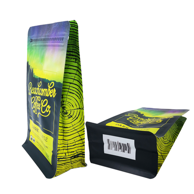 acheter 340 grammes 12 oz Matte Flat Bottom Side Gusset Sacs à café avec soupape et fermeture à glissière avant online manufacture