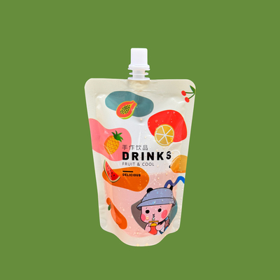 acheter 8 onces un côté clair debout personnalisé imprimé poches de bec sac pour enfants Boissons, lait, jus de fruits, café, boissons online manufacture