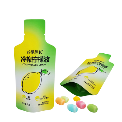 acheter Bouteille mat imprimée sur mesure en forme de feuille d'aluminium Poches debout pour les boissons à base de jus de citron online manufacture