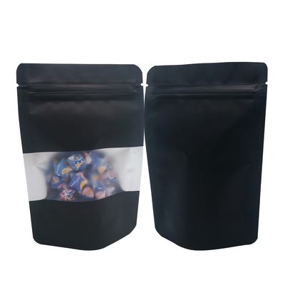 acheter Mystérieux noir mat résistant à l' odeur sac à Mylar à fermeture à glissière avec fenêtre pour les bonbons online manufacture