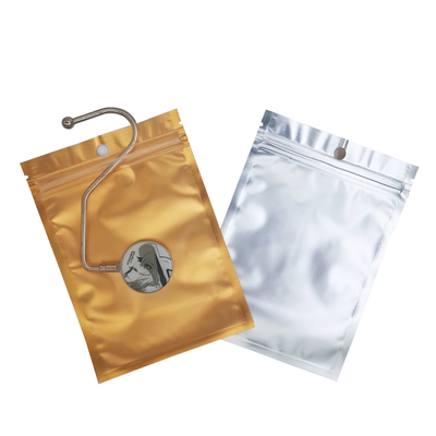 acheter Un côté clair un côté d'or argent aluminium feuille Mylar fermeture à glissière sacs à double face feuille métallique plat fermeture à glissière sacs online manufacture