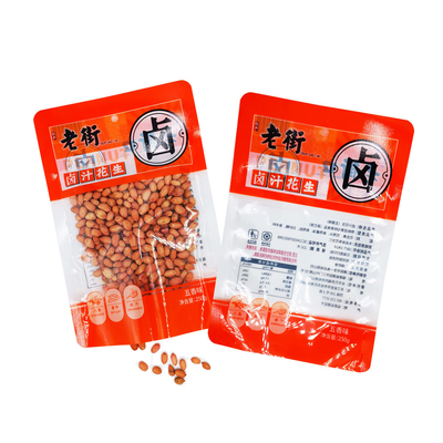 acheter Plastique sous vide personnalisé 3 côtés étiquetage sacs avec encoche déchirante Pour les arachides Snack emballage alimentaire sec online manufacture