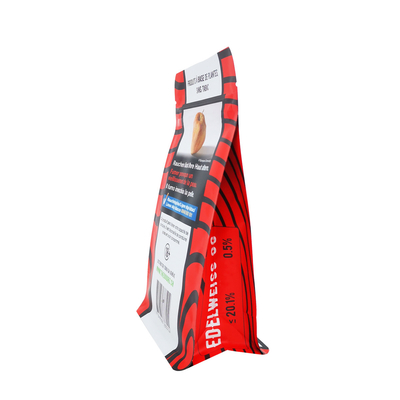 acheter Impression personnalisée pleine couleur Stand Up Square Bottom Gusseted Bags For Food Café Grain Tea Leaves Weed Flower online manufacture