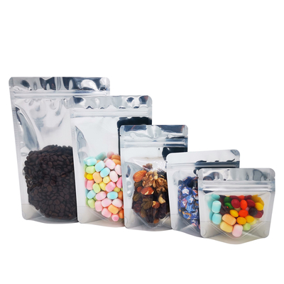 acheter 1.0g 3.5g 7.0g 14g 28g 13mil Un côté clair Noir Retour debout Folie recouvreable Mylar Sacs pour emballage de stockage alimentaire online manufacture