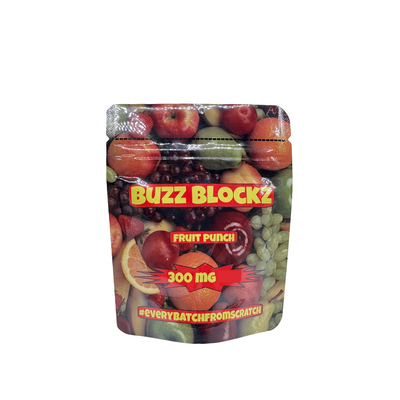 acheter 300mg Conception personnalisée Digital Imprimé Stand Up Poches Fermeture à glissière Sacs pour Fruit Punch Arôme Bonbons Gummies Emballage online manufacture