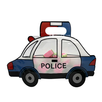 acheter Cartoon voiture de police en forme de coupe à l'usure Stand Up pouch sacs en gros avec fermeture à glissière re-fermable pour le stockage des collations alimentaires online manufacture