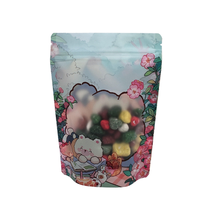 acheter Matte OPP sac à fermeture à glissière debout en forme de tête d'ours fenêtre transparente pour emballage alimentaire online manufacture