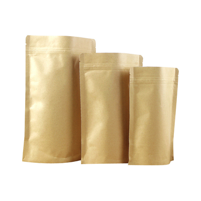 acheter Foil d'aluminium laminé Braun Kraft Stand Up Pouch avec fermeture à glissière online manufacture