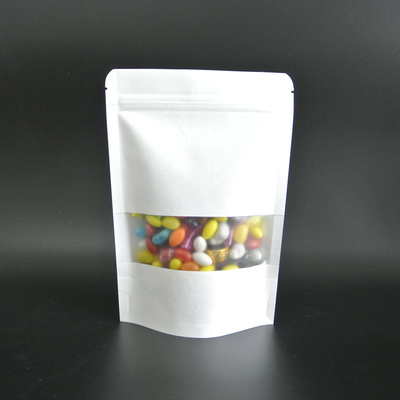 acheter Laminé en plastique mat étanche à l'eau Sac de papier blanc debout avec fermeture à glissière pour collations, bonbons, emballages alimentaires online manufacture