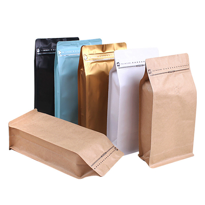 acheter Impression personnalisée 500g à l'épreuve de l'humidité Carré Fond de sacs de café avec fermeture à glissière pour les grains de café moulu emballage de café online manufacture