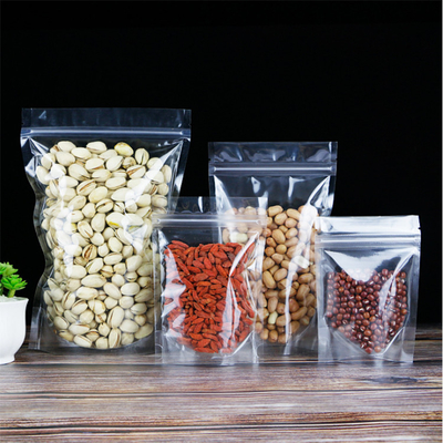 acheter 4x6 pouces plastique transparent transparent à l'épreuve de l'humidité sac debout avec fermeture à glissière pour les fruits secs, les bonbons, les emballages de biscuits online manufacture