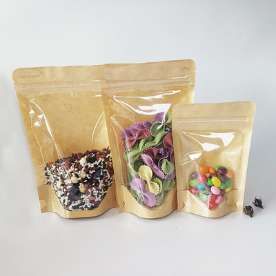 acheter Sacs Kraft biodégradables, écologiques et recouvertables, avec fermeture à glissière à haute résistance à l'humidité online manufacture
