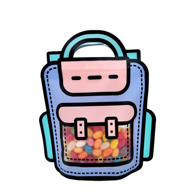 Sac scolaire en forme de sacs debout avec fermeture à glissière fenêtre transparente matte pour emballage de bonbons alimentaires