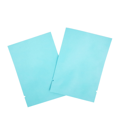 7 cm x 10 cm Couleur bleu clair mat 3 côtés Sceaux plats en papier d'aluminium Poches Mylar pour feuilles de thé, collation, accessoires