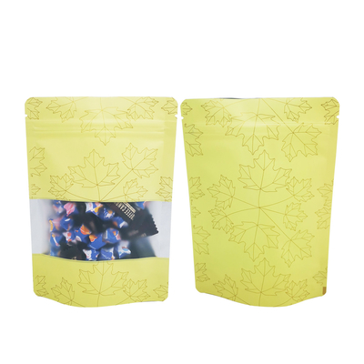 Des sacs à fermeture à glissière debout avec fenêtre transparente mate pour l'emballage alimentaire