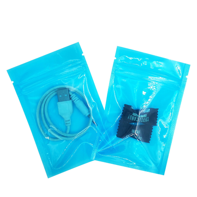 Sacs de stockage des aliments à verrouillage transparent bleu et plat Sacs à fermeture à chaud avec fermeture à glissière pour l'emballage des aliments