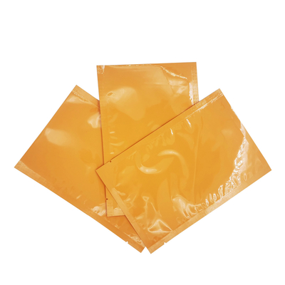 Foil d'aluminium stratifié couleur orange brillante sacs plats personnalisés pour masque facial feuille, emballage de crème pour le visage