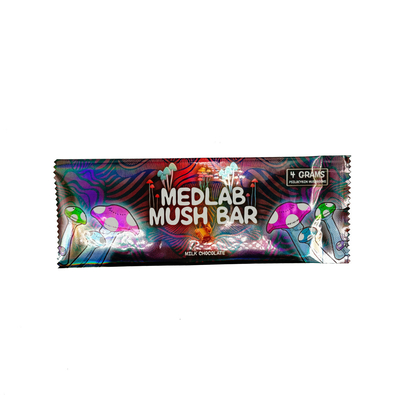 4 grammes sac de fermeture holographique à nageoires avec encoche déchirante dentelée en haut en bas pour les champignons à barres de chocolat au lait emballage de bonbons