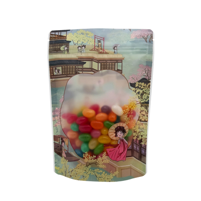 250g de sacs en plastique mat transparent avec fermeture à glissière et fenêtre pour les bonbons