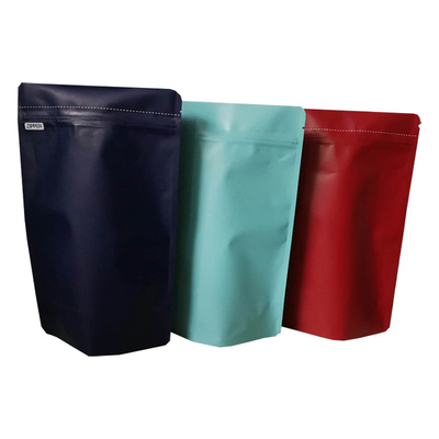 Des sacs à café à fermeture à glissière en papier d'aluminium recouverts de fermeture à glissière personnalisés avec soupape à sens unique