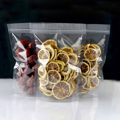 5.5 x 7.9 pouces Transparent Clear Stand Up Pouches Sac pour les fruits secs, le thé, les haricots, le piment, les épices, les collations d'emballage